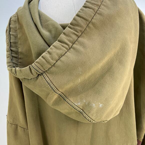 Yesno Long Hoodie Sweatshirt Dress Olive Green Hippie Grunge - Picture 7 of 8